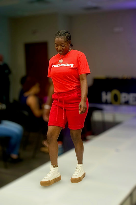 #SPREADHOPE Red Tee and Shorts Set